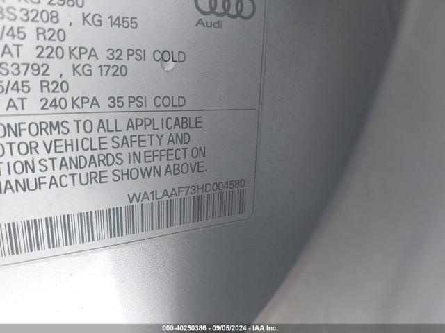 WA1LAAF73HD004580 Audi Q7 3.0t Premium