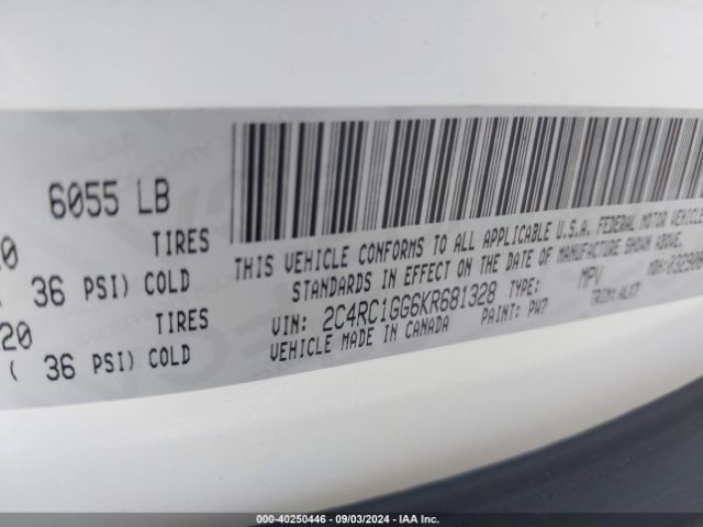 2C4RC1GG6KR681328 Chrysler Pacifica Limited