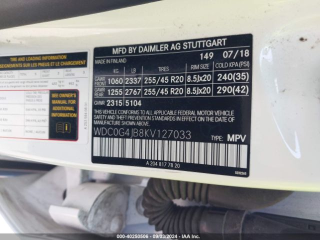 WDC0G4JB8KV127033 Mercedes-Benz GLC 300