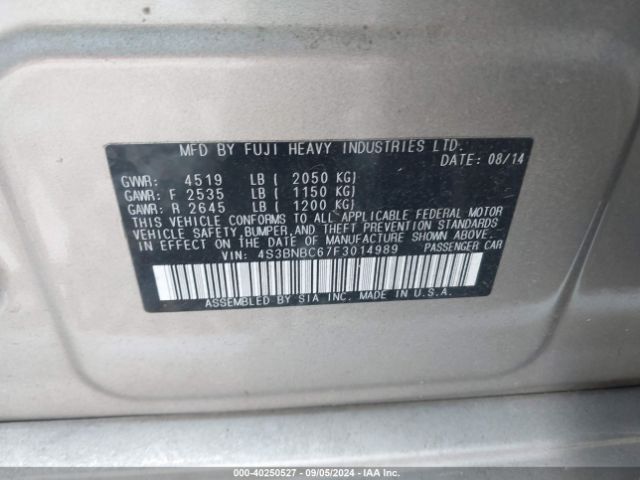 4S3BNBC67F3014989 Subaru Legacy 2.5i Premium