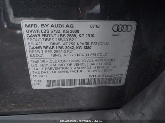WA1C4BFY3J2221022 Audi Sq5 3.0t Premium Plus