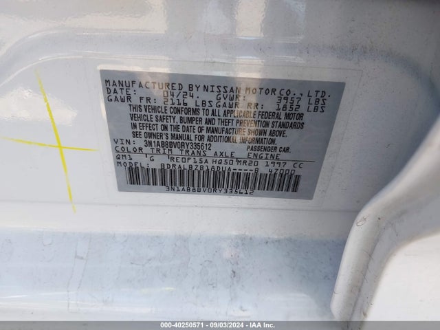 Nissan Sentra S Xtronic Cvt 2024 3N1AB8BV0RY335612 Image 9