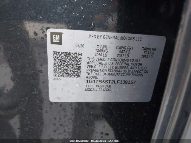 1G1ZB5ST2LF139157 Chevrolet Malibu Fwd Ls