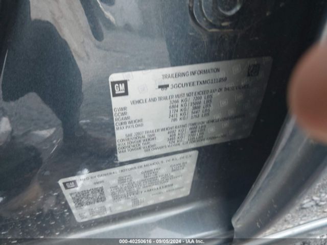 3GCUYEETXMG111859 Chevrolet Silverado 1500 4wd  Short Bed Rst