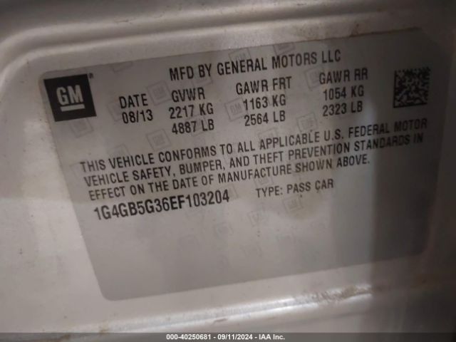 1G4GB5G36EF103204 Buick Lacrosse Leather Group