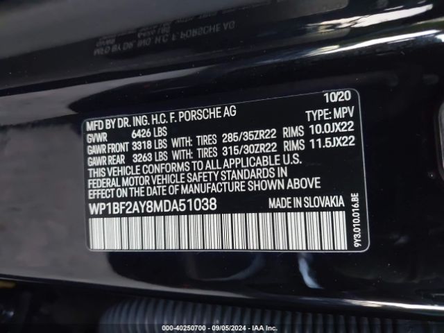 2021 PORSCHE CAYENNE COUPE WP1BF2AY8MDA51038 Photo 8