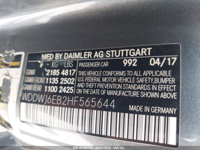 WDDWJ6EB2HF565644 Mercedes-Benz Amg C 43 4matic