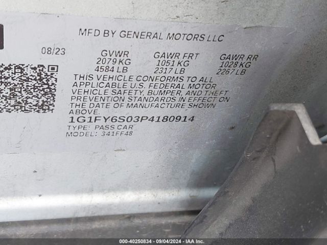 1G1FY6S03P4180914 Chevrolet Bolt Euv Fwd Lt