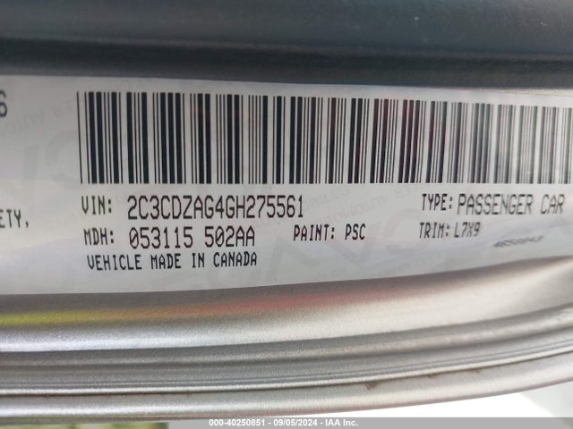 Dodge Challenger Sxt 2016 2C3CDZAG4GH275561 Image 9