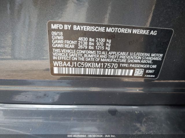 WBA4J1C59KBM17570 BMW 430i Gran Coupe
