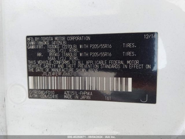 JTLZE4FE9FJ068310 Scion XB