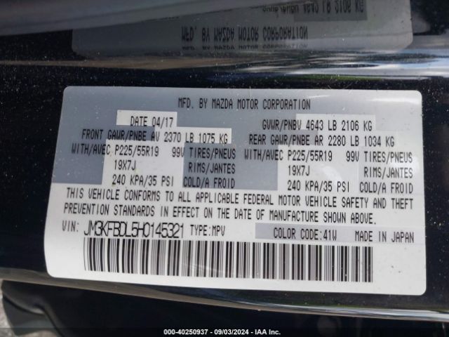 JM3KFBDL5H0145321 Mazda Cx-5 Grand Touring