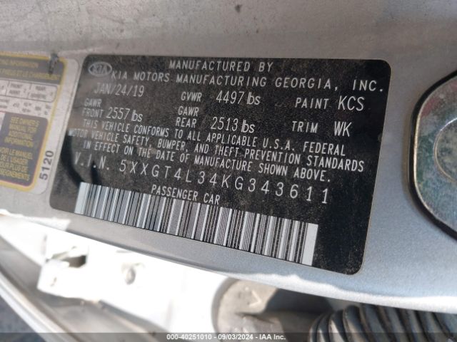 5XXGT4L34KG343611 KIA Optima Lx