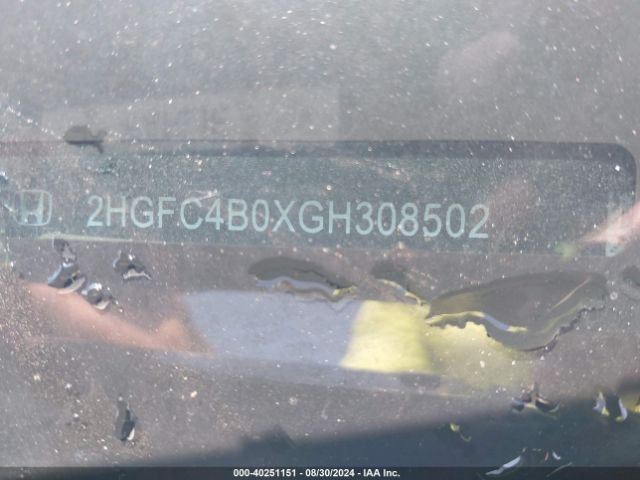 2HGFC4B0XGH308502 Honda Civic Lx-p