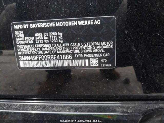 3MW49FF00R8E41886 BMW 3 Series M340i Xdrive