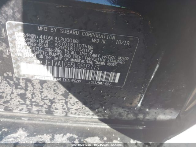 JF1VA1C65L9803773 Subaru Wrx Premium
