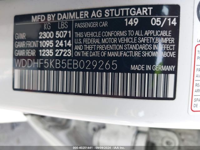 WDDHF5KB5EB029265 Mercedes-Benz E 350