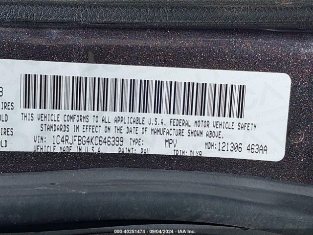 1C4RJFBG4KC646399 Jeep Grand Cherokee Limited 4x4