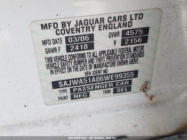 2006 JAGUAR X-TYPE SAJWA51AO6WE99355 Photo 8