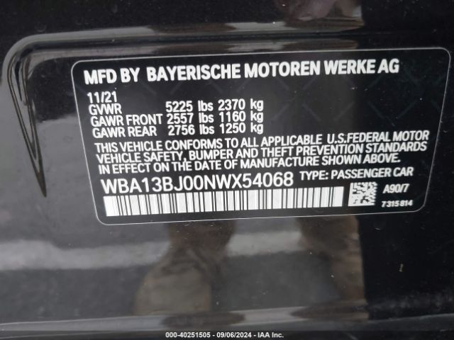 WBA13BJ00NWX54068 BMW 530 I Xdrive