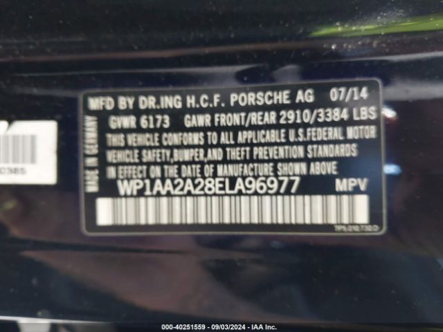 WP1AA2A28ELA96977 Porsche Cayenne