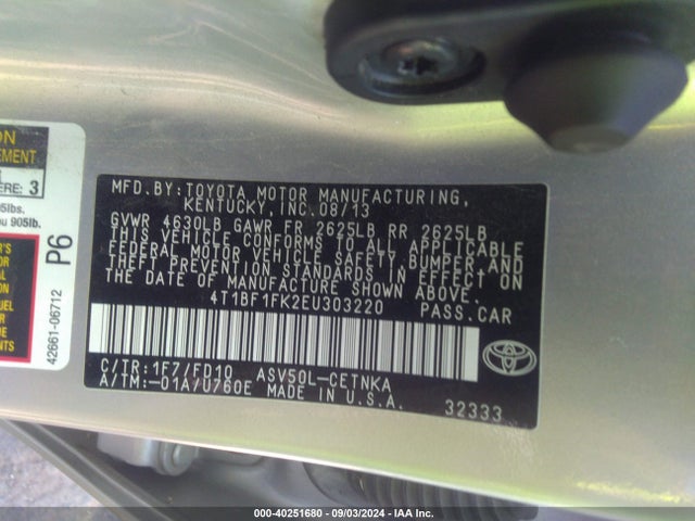 Toyota CAMRY LE 2014 4T1BF1FK2EU303220 Image 9