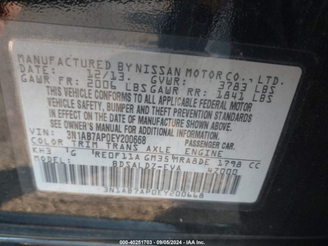 3N1AB7AP0EY200668 Nissan SENTRA SV