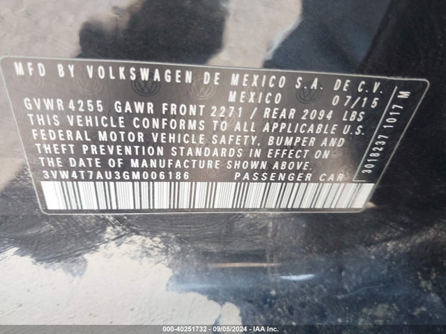 3VW4T7AU3GM006186 Volkswagen Golf Gti S 4-door