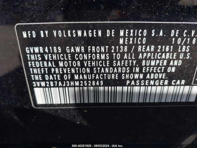 3VW2B7AJ3HM252849 Volkswagen Jetta 1.4t S