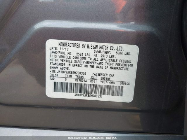 JN1BV7AR6EM700334 Infiniti Q50 SPORT