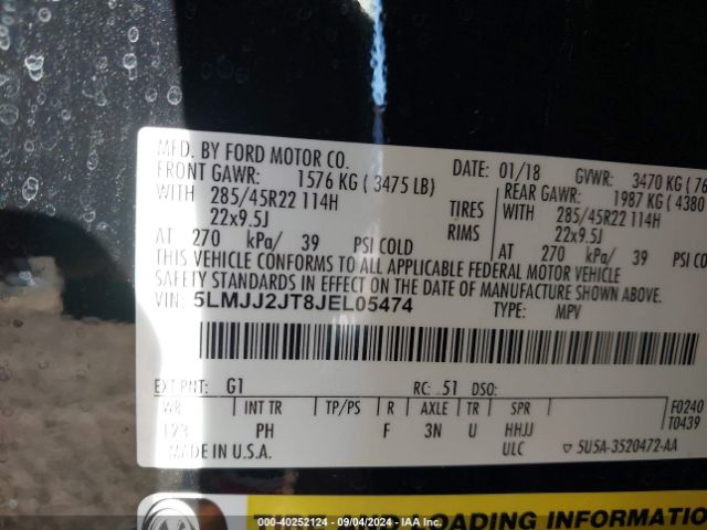 5LMJJ2JT8JEL05474 Lincoln Navigator Select