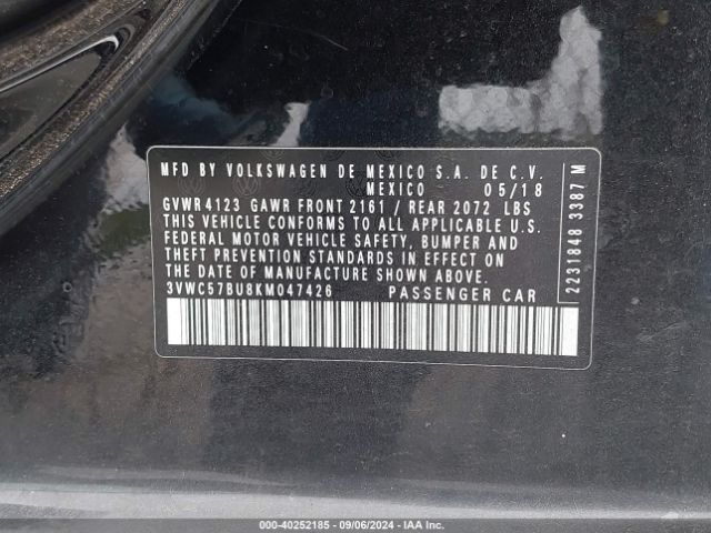 3VWC57BU8KM047426 Volkswagen Jetta 1.4t R-line/1.4t S/1.4t Se