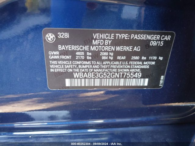 WBA8E3G52GNT75549 BMW 328i Xdrive