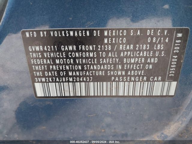 3VW2K7AJ8FM204437 Volkswagen Jetta 2.0l S