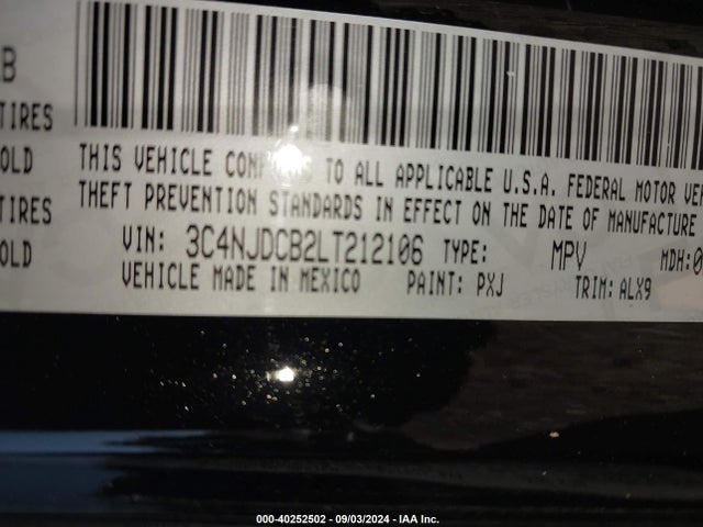 3C4NJDCB2LT212106 Jeep Compass Limited 4x4