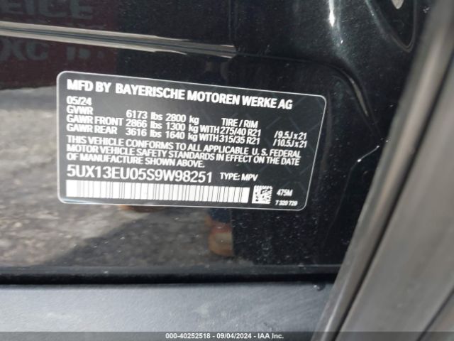 5UX13EU05S9W98251 BMW X5 Sdrive40i