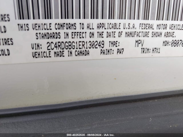 Dodge Grand Caravan Se 2014 2C4RDGBG1ER130249 Image 9