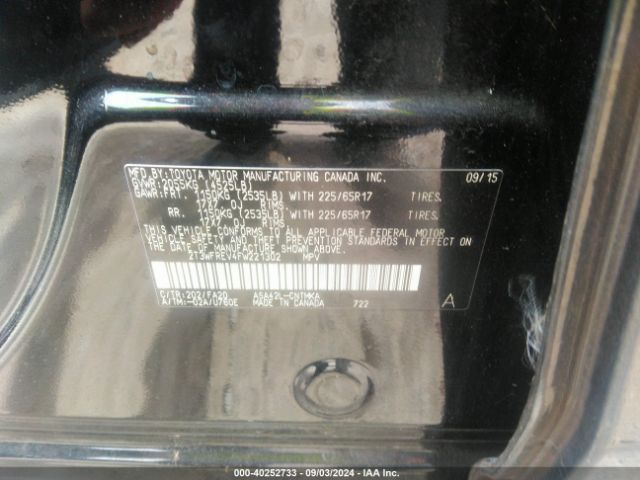 2T3WFREV4FW221302 Toyota Rav4 Xle