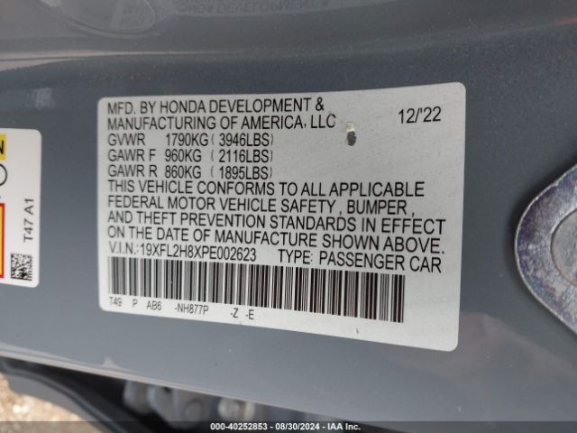 19XFL2H8XPE002623 Honda Civic Sport