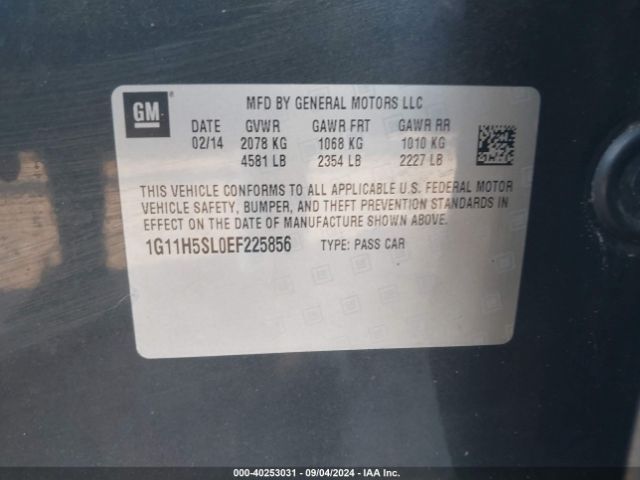 1G11H5SL0EF225856 Chevrolet Malibu 1lz