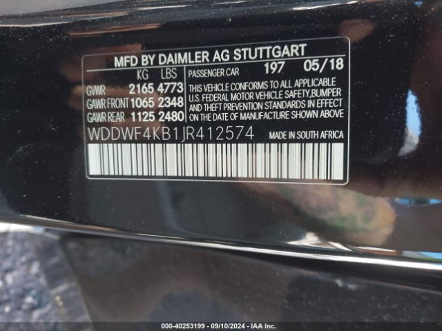 WDDWF4KB1JR412574 Mercedes-Benz C 300 4matic