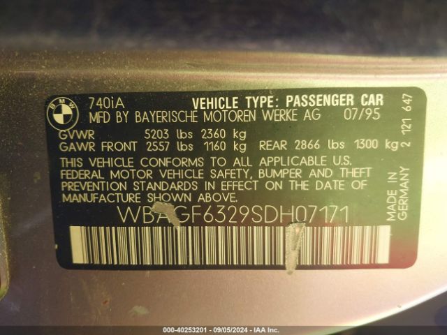 1995 BMW 740 WBAGF6329SDH07171 Photo 8