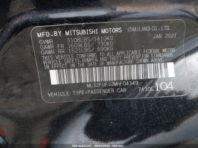 ML32FUFJ2MHF04349 Mitsubishi Mirage G4 Carbonite Edition/es/le
