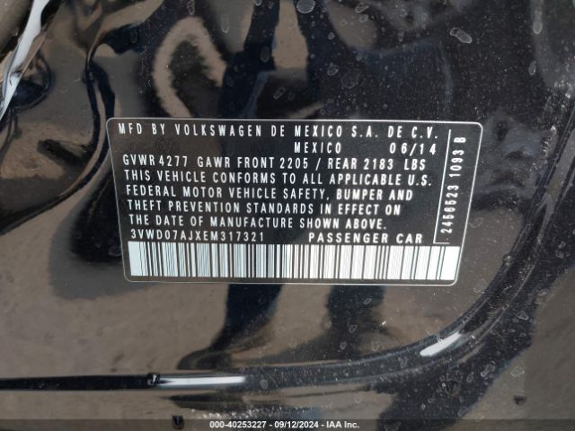 3VWD07AJXEM317321 Volkswagen Jetta 1.8t Se