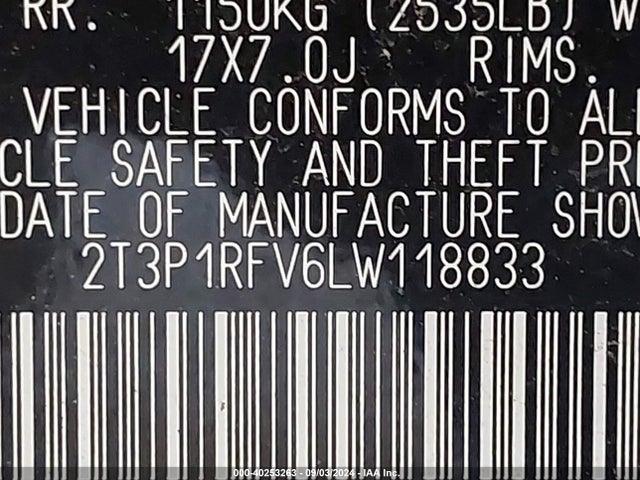 Toyota Rav4 Xle 2020 2T3P1RFV6LW118833 Image 9