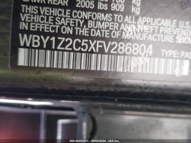 WBY1Z2C5XFV286804 BMW I3