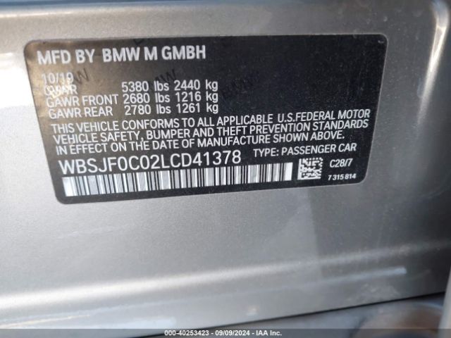 WBSJF0C02LCD41378 BMW M5