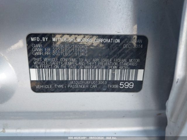 JA32U2FU6FU013063 Mitsubishi LANCER ES