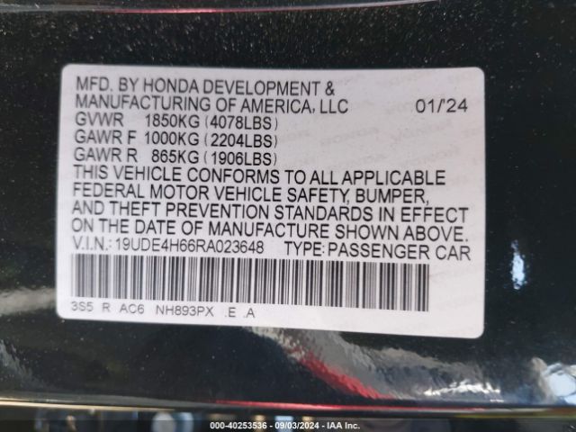 19UDE4H66RA023648 Acura Integra A-spec Technology Package