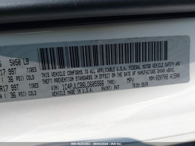1C4PJLCB6LD605566 Jeep Cherokee Latitude Fwd
